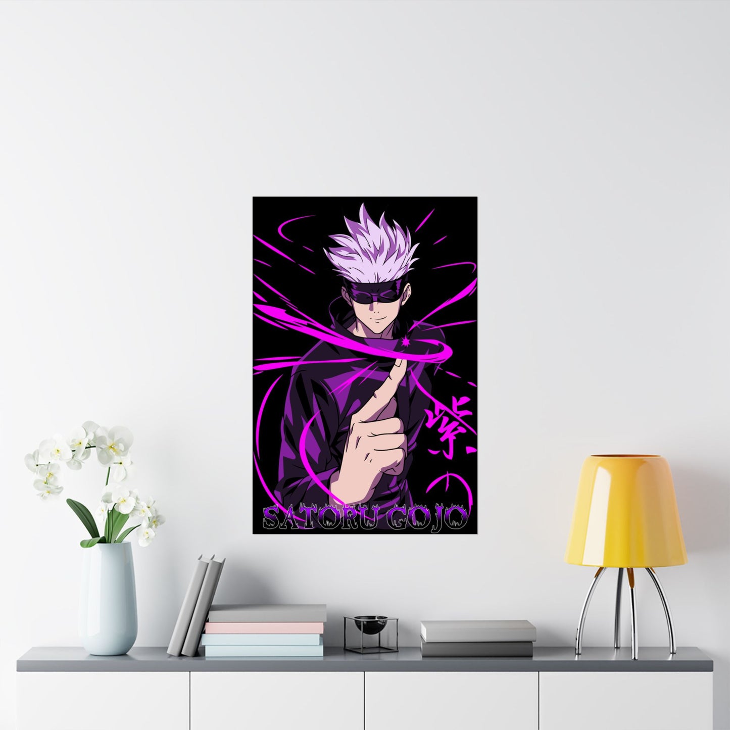 Satoru Gojo Hollow Technique Purple Matte Poster | Anime-Inspired Wall Art | Gojo Anime Decor | Anime Sorcerer Artwork