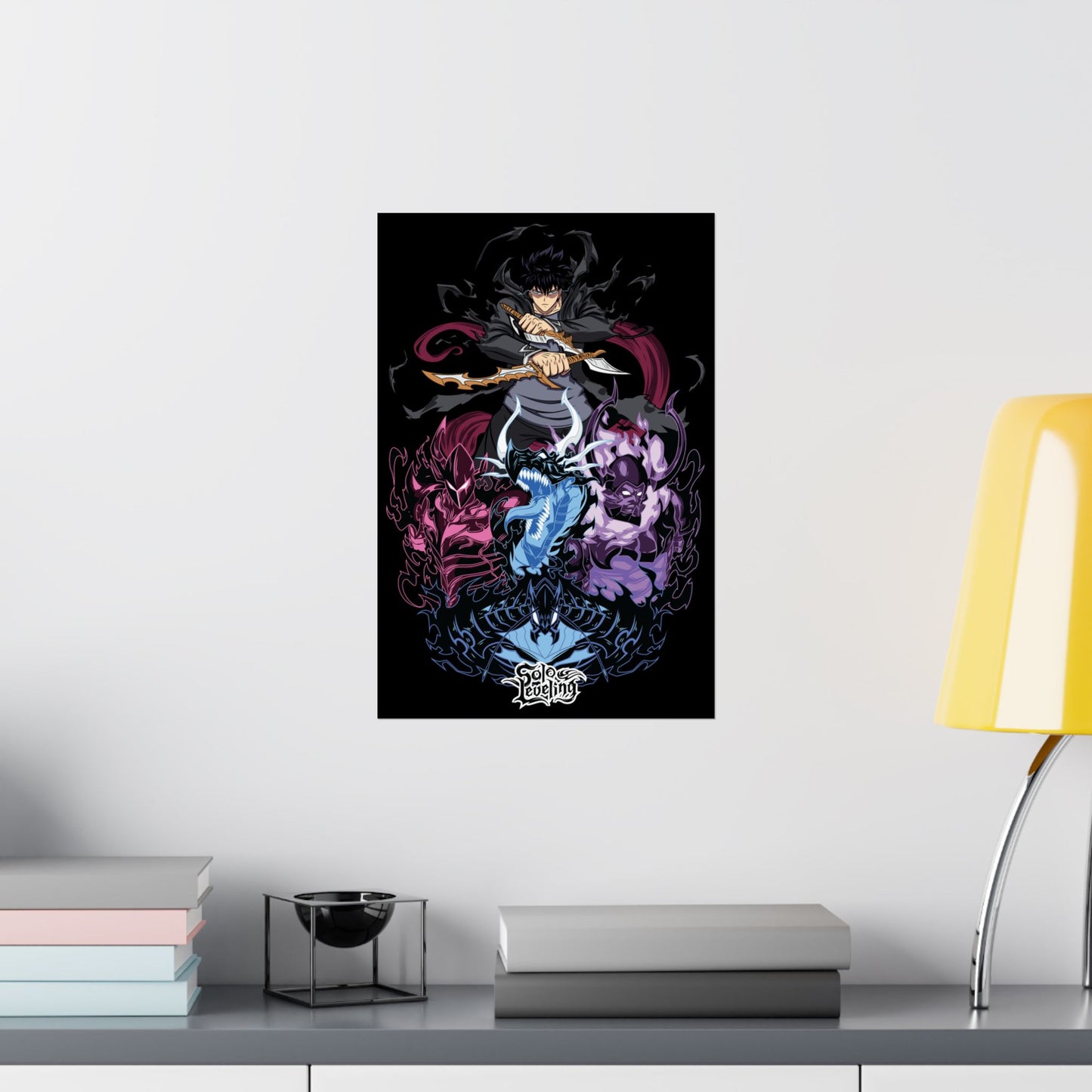 Sung Jinwoo’s Elite Shadows Matte Vertical Poster | Anime-Inspired Wall Art | Shadow Army Command Print