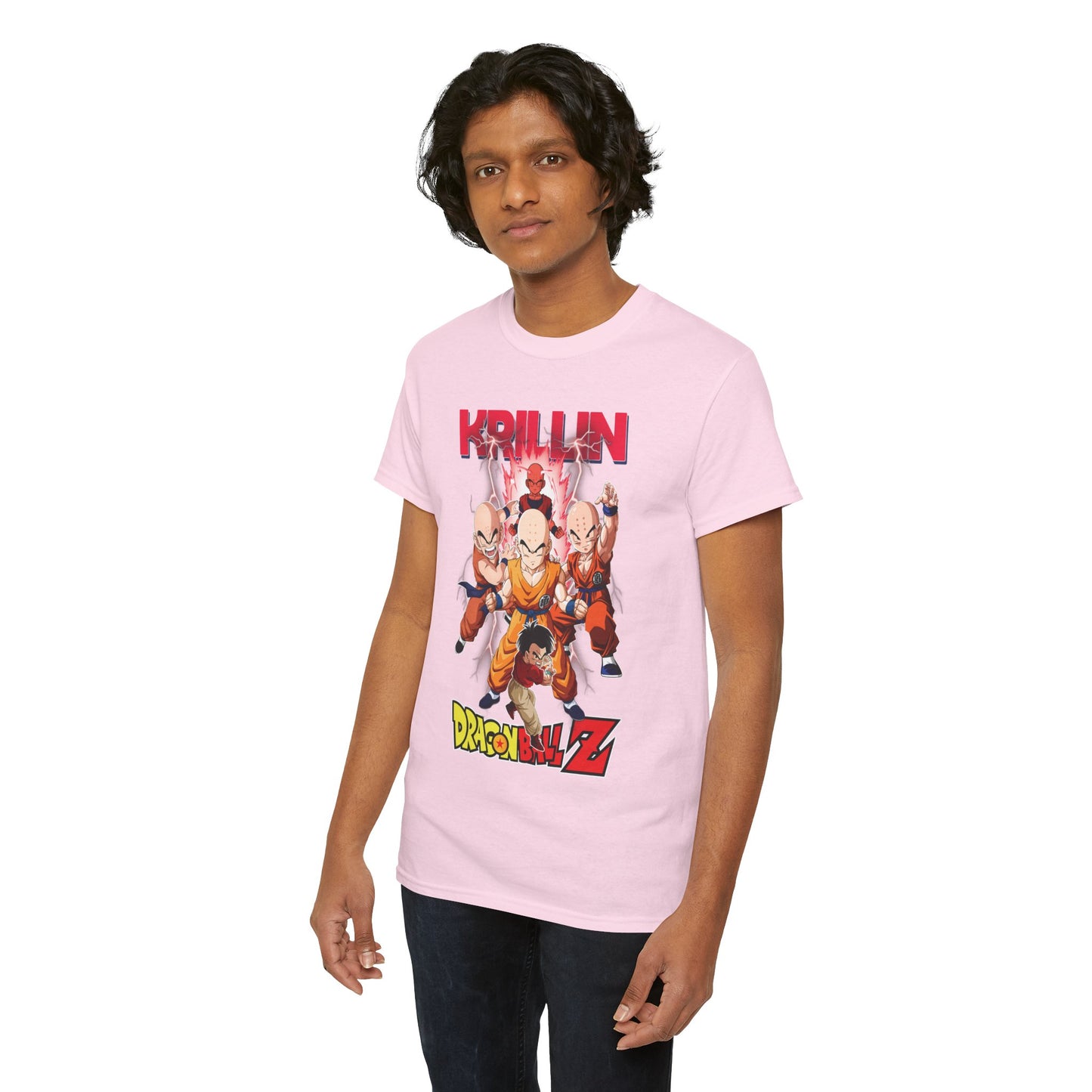 Krillin “Earth’s Strongest” Unisex Heavy Cotton T-Shirt | Dragon Ball Z Streetwear Tee