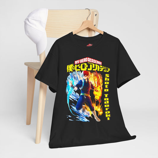 Shoto Todoroki II Unisex Heavy Cotton T-Shirt | Anime-Inspired Graphic Tee | Shonen Streetwear Shirt