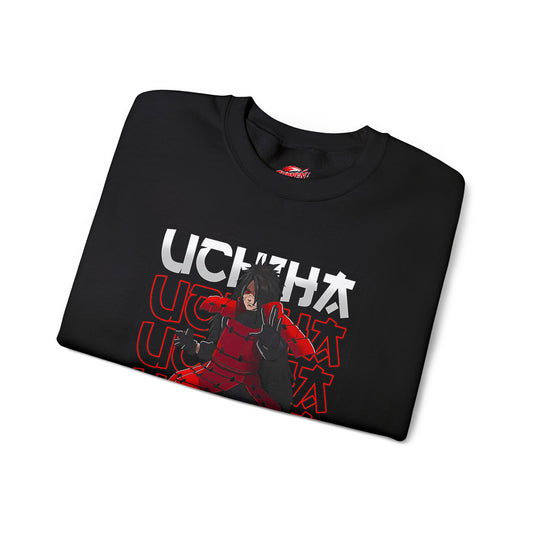 Ghost of the Uchiha Madara Crewneck | Anime-Inspired Streetwear Graphic Sweatshirt | Uchiha Clan Graphic Sweater | Otaku Manga Pullover