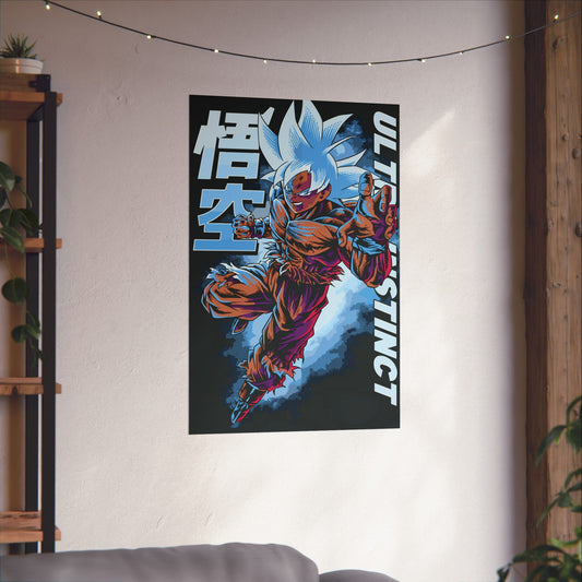Goku Ultra Instinct Matte Vertical Poster | Dragon Ball Super-Inspired Anime Wall Art