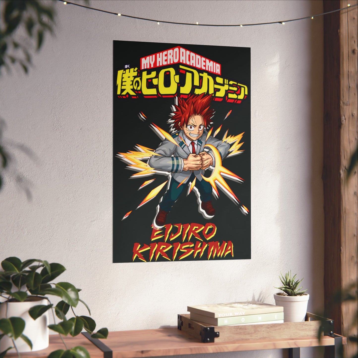 Eijiro Kirishima Vertical Matte Poster | Anime-Inspired Wall Art | Red Riot Room Decor