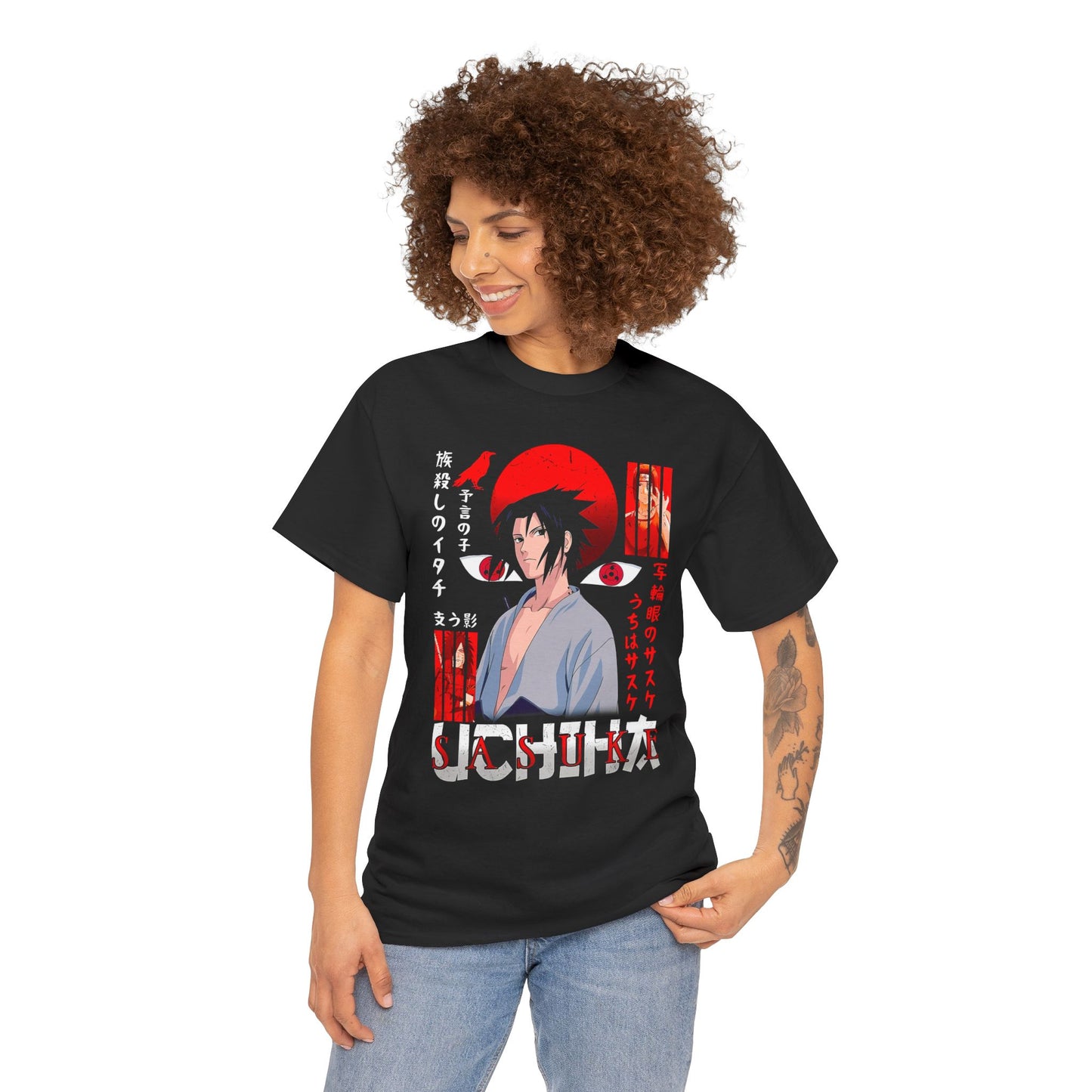 Sasuke Uchiha Unisex T-Shirt | Uchiha Clan Anime-Inspired Streetwear Graphic Tee | Mangekyo Sharingan Graphic Shirt | Otaku Manga Tee
