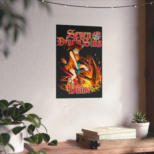 Serpent Sin of Envy Diane Poster | Anime-Inspired Wall Art | Fantasy Anime Decor | Manga Print | Shonen Anime Poster