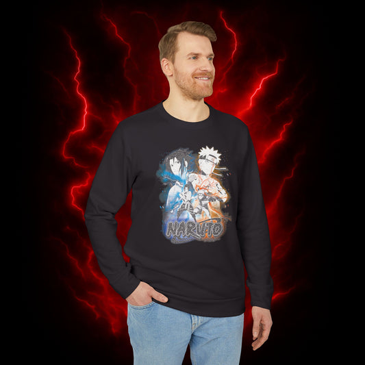 Naruto x Sasuke Adidas Unisex Fleece Crewneck Sweatshirt