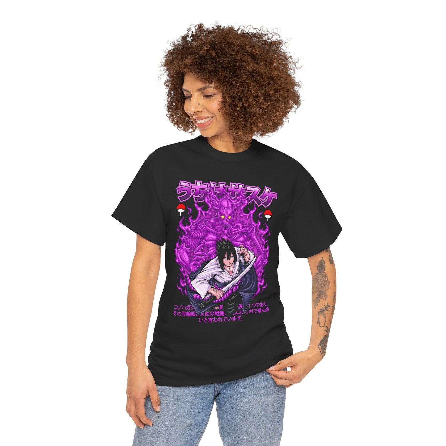 Sasuke Uchiha Susanoo II Unisex T-Shirt | Anime-Inspired Streetwear Tee | Mangekyo Sharingan Uchiha Graphic Shirt | Otaku Manga Tee