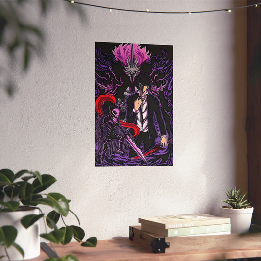 Sung Jinwoo Monarch’s Ascension Matte Vertical Poster | Anime-Inspired Wall Art | Shadow Monarch Manga Room Decor Print