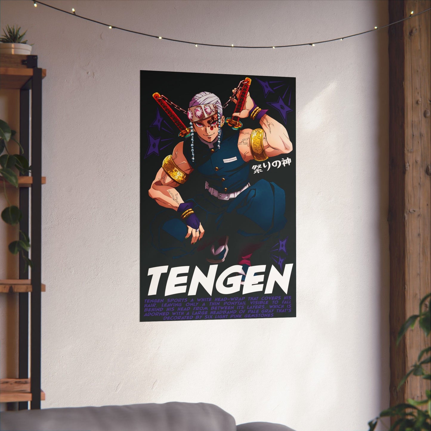 Tengen Uzui Sound Hashira Anime Poster | Anime-Inspired Wall Art | Flashy Manga Decor